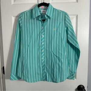 Vintage Lilly Pulitzer size 6 striped shirt, cotton, button front, preppy